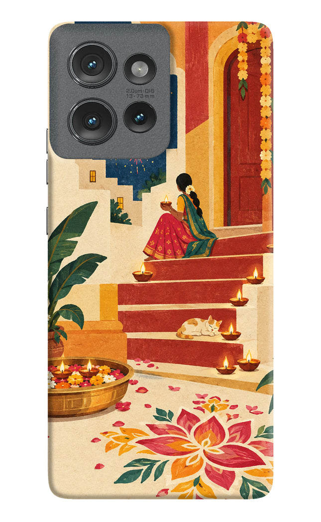 Diwali Rangoli Moto Edge 50 Hard Case Back Cover by Casekaro