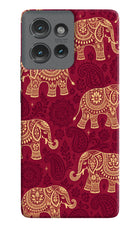 Maroon Elephant Moto Edge 50 Hard Case Back Cover by Casekaro
