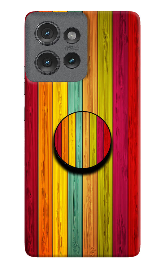 Multicolor Wooden Moto Edge 50 Pop Case by Casekaro