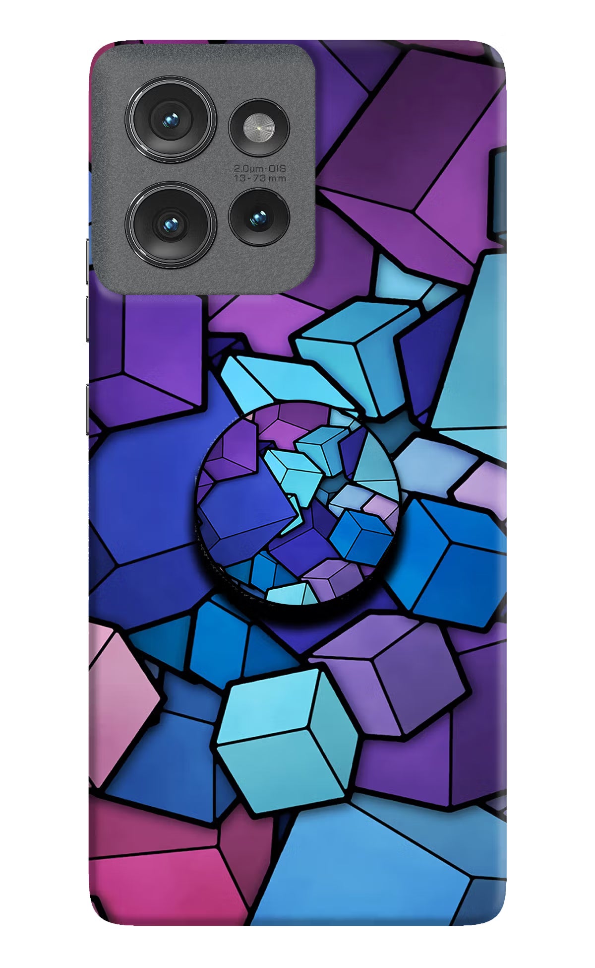Cubic Abstract Moto Edge 50 Pop Case by Casekaro