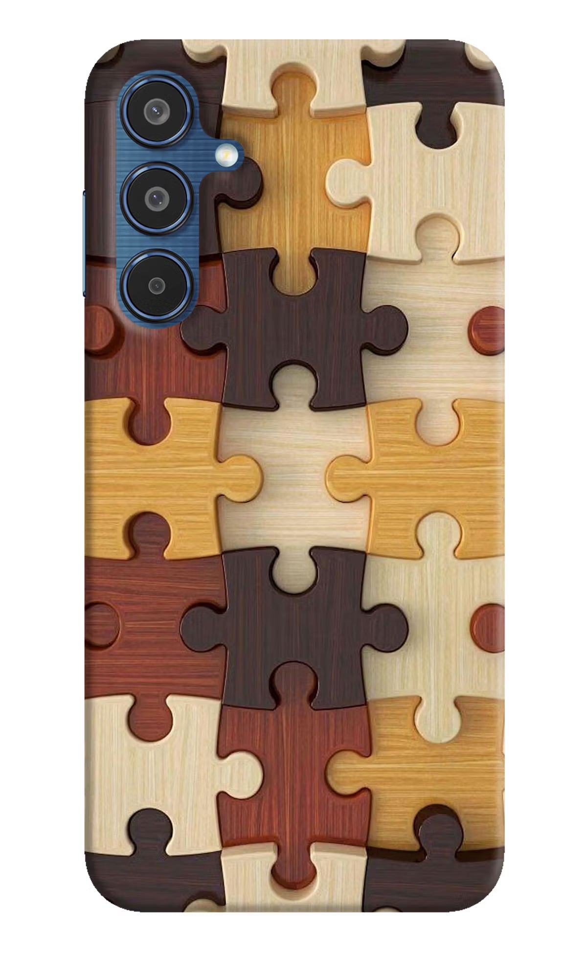 Wooden Puzzle Samsung M35 5G Hard Case Back Cover by Casekaro