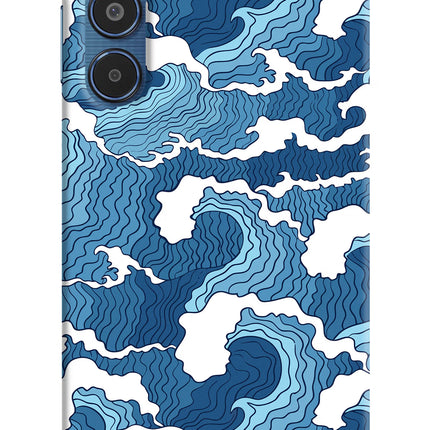 Blue Waves Samsung M35 5G Hard Case Back Cover by Casekaro