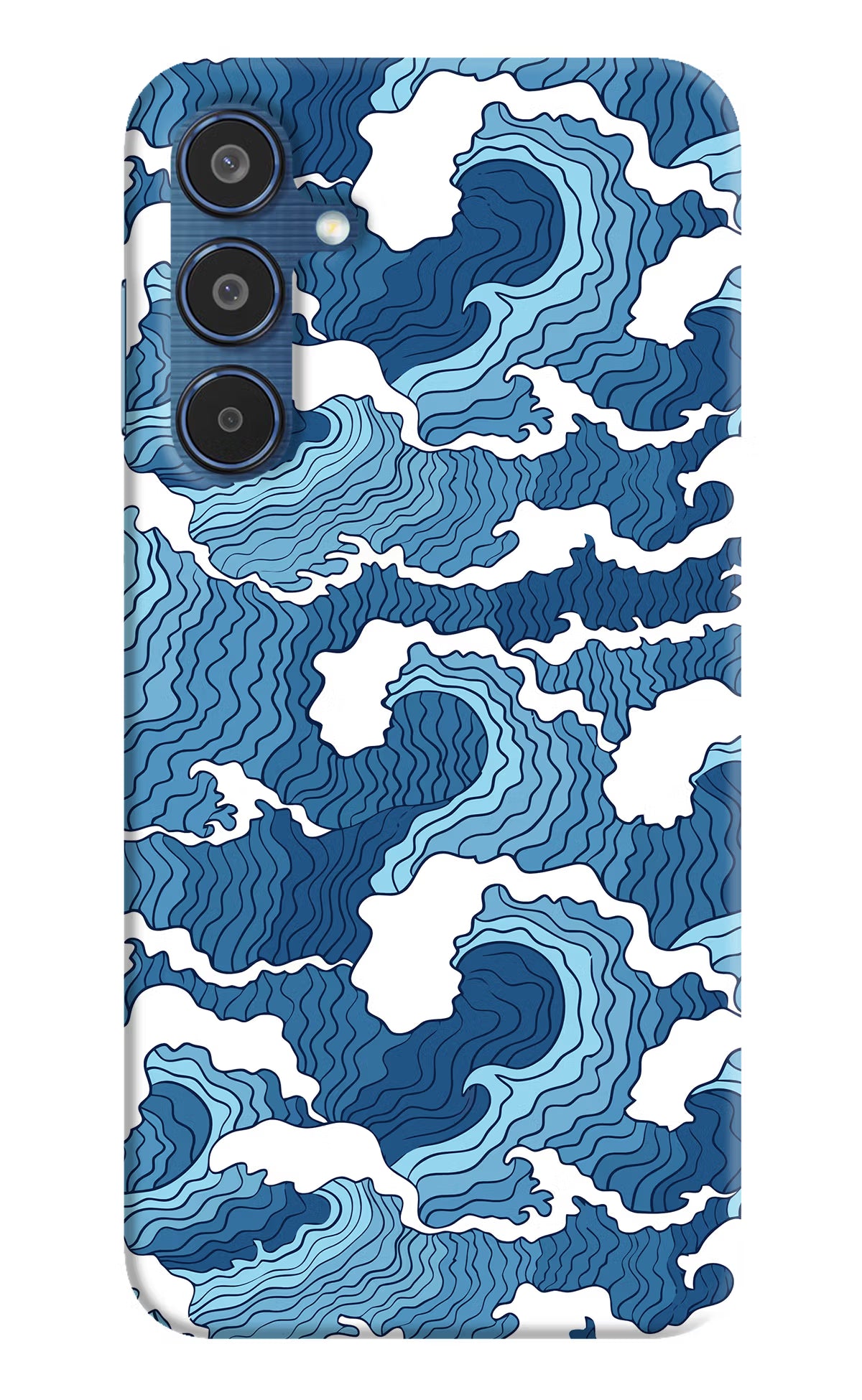 Blue Waves Samsung M35 5G Hard Case Back Cover by Casekaro
