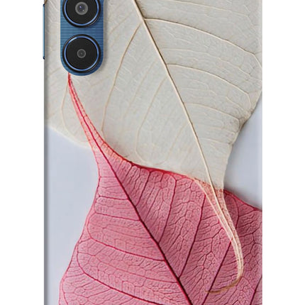 White Pink Leaf Samsung M35 5G Hard Case Back Cover by Casekaro