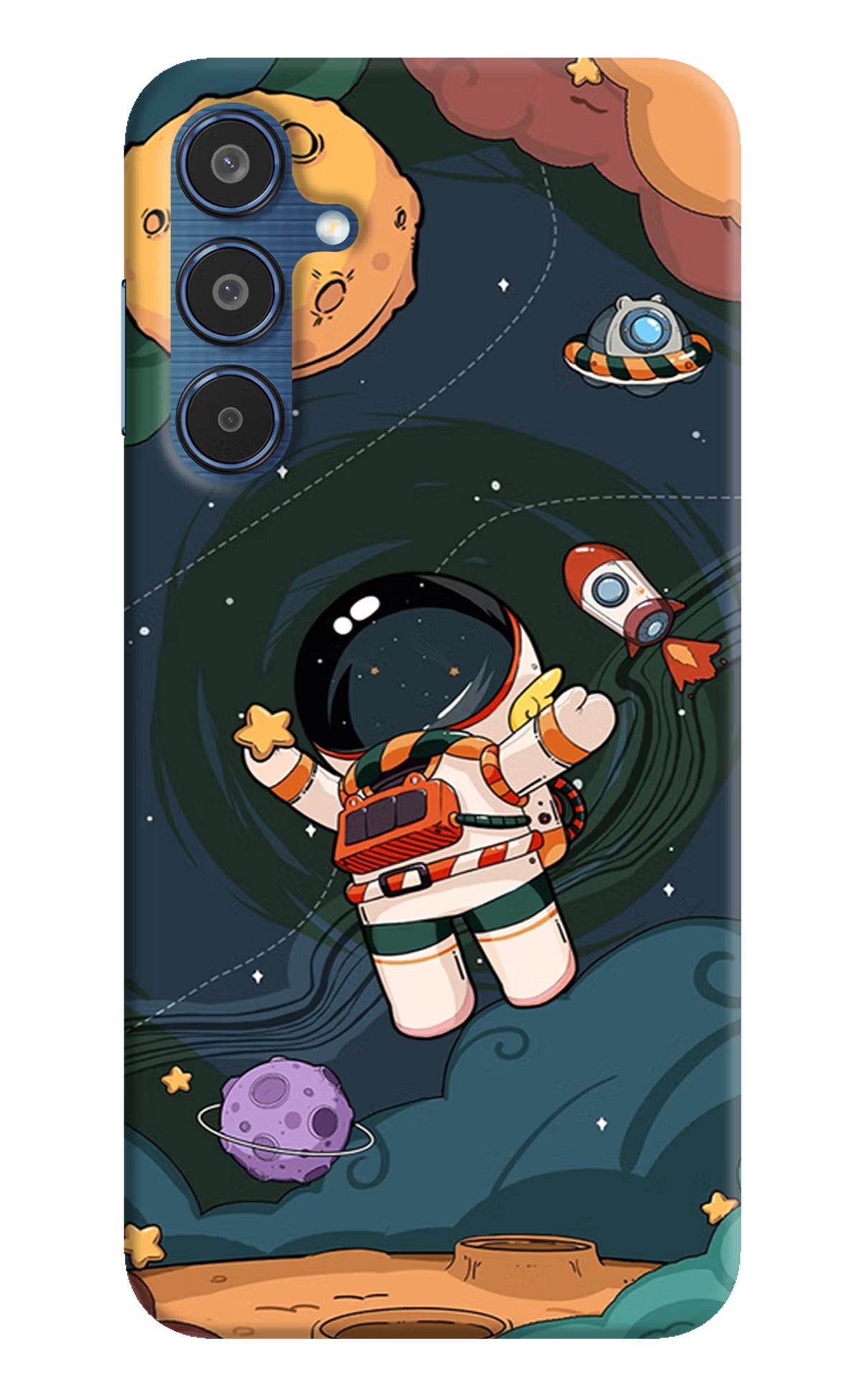 Cartoon Astronaut Samsung M35 5G Hard Case Back Cover by Casekaro