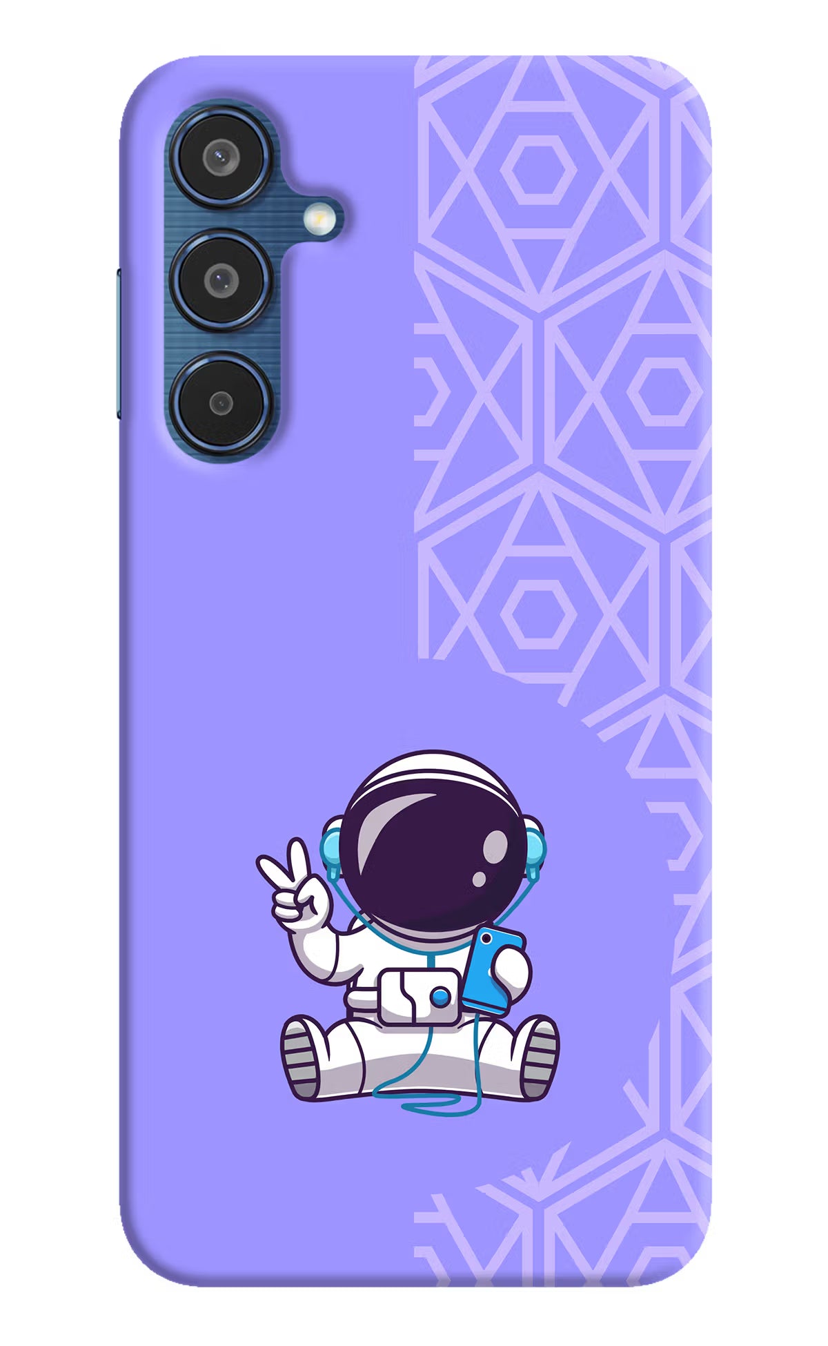 Cute Astronaut Chilling Samsung M35 5G Hard Case Back Cover by Casekaro