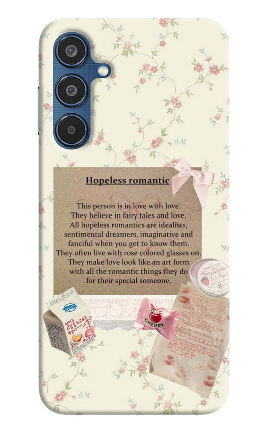 Hopeless Romantic Samsung M35 5G Hard Case Back Cover by Casekaro
