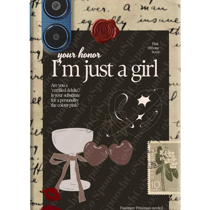 I am just a girl Samsung M35 5G Hard Case Back Cover by Casekaro
