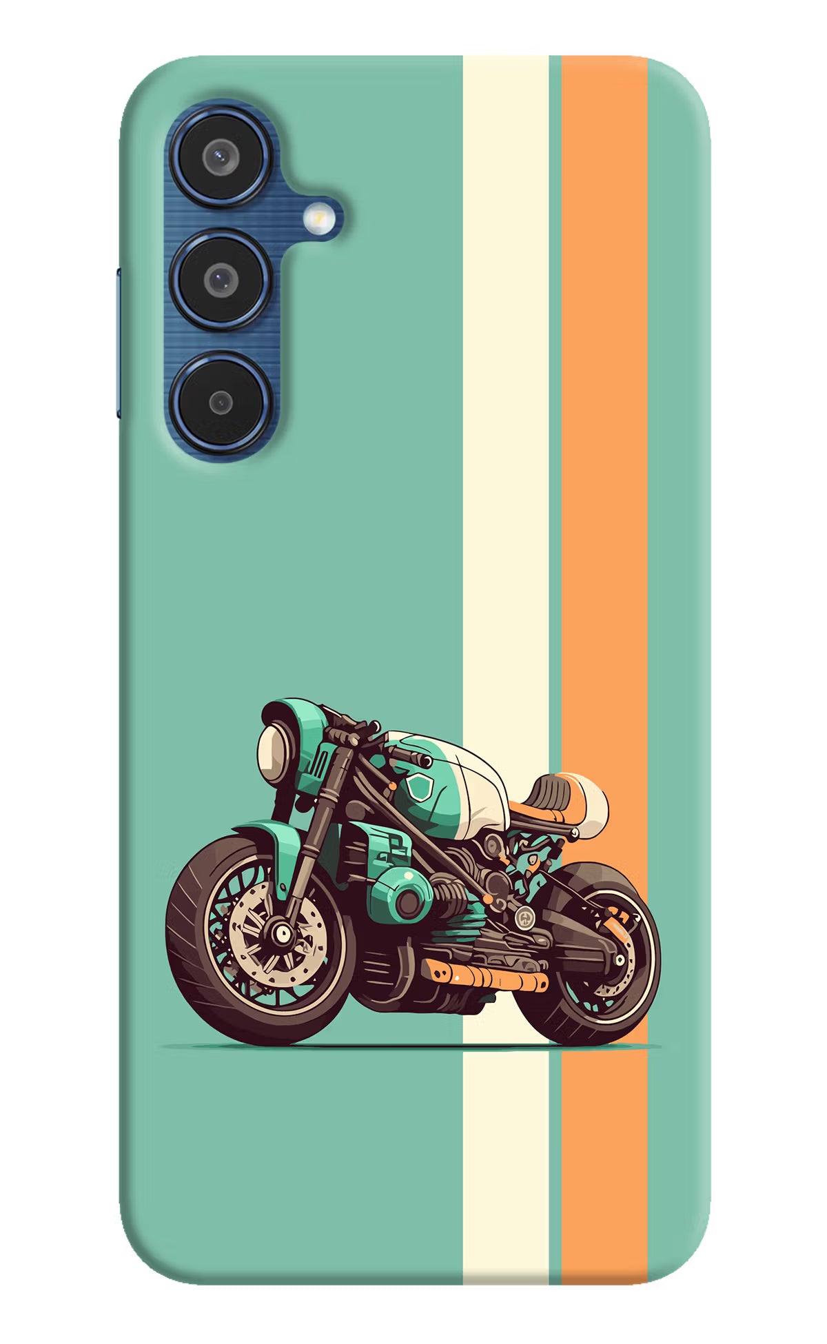 Striped Moto Drift Samsung M35 5G Hard Case Back Cover by Casekaro