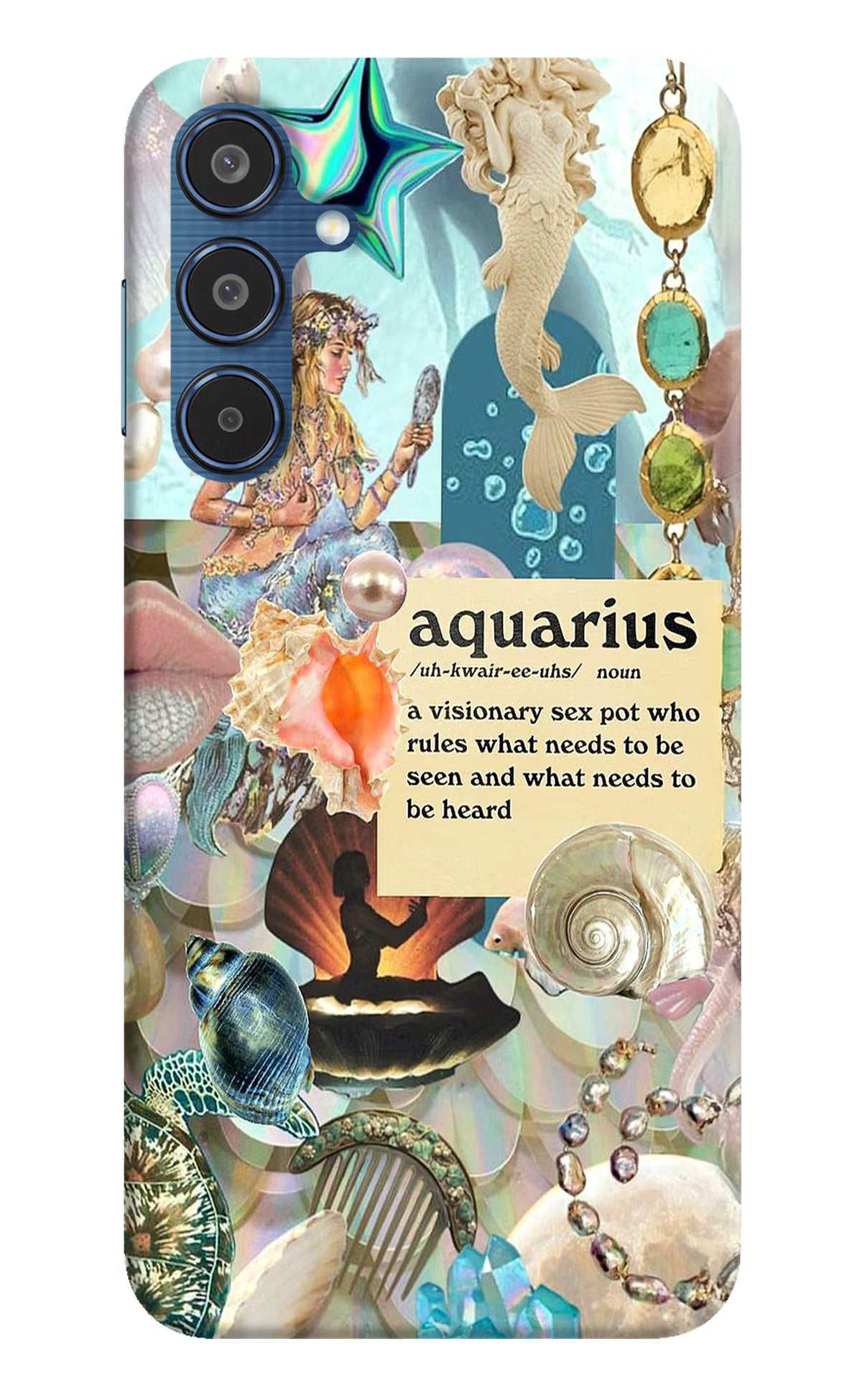 Aquarius Zodiac Samsung M35 5G Hard Case Back Cover by Casekaro