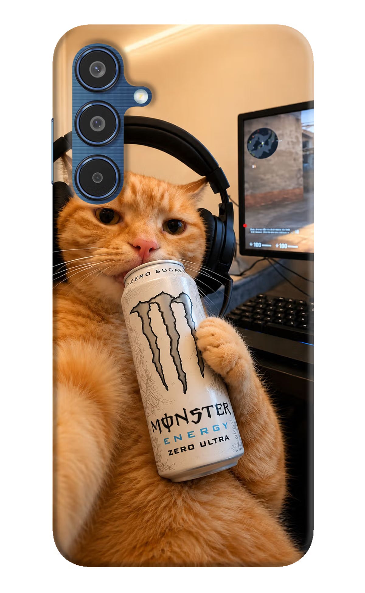 Gamer Cat Energy Samsung M35 5G Back Cover