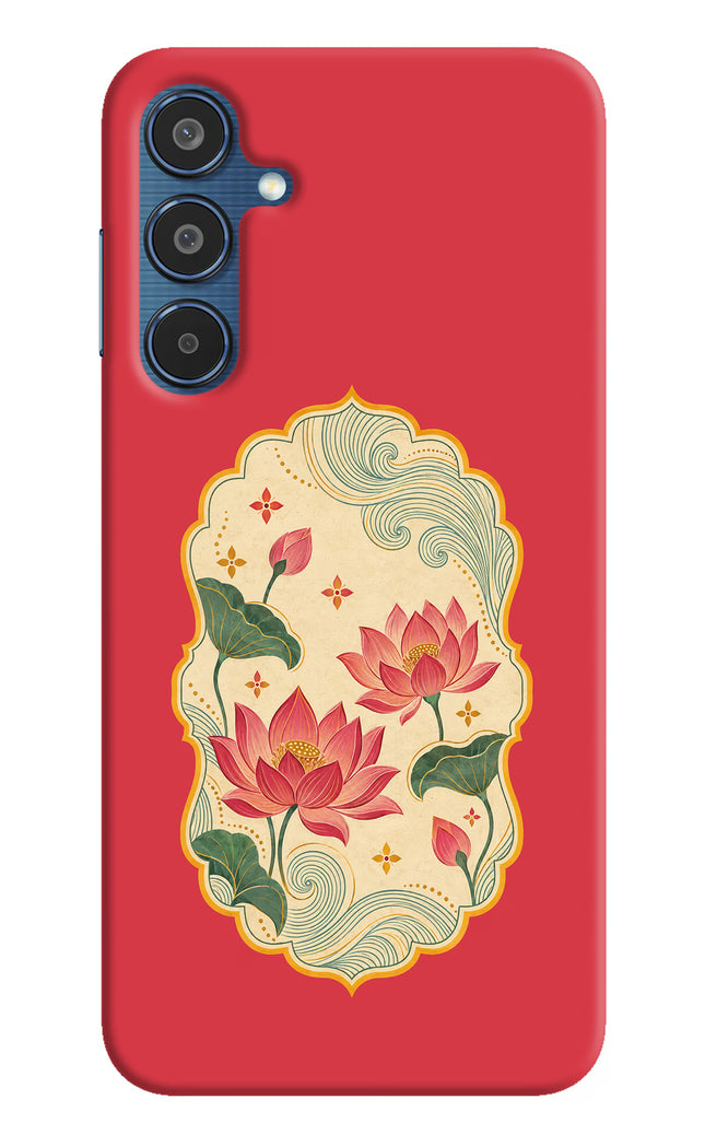 Pink Lotus Samsung M35 5G Hard Case Back Cover by Casekaro