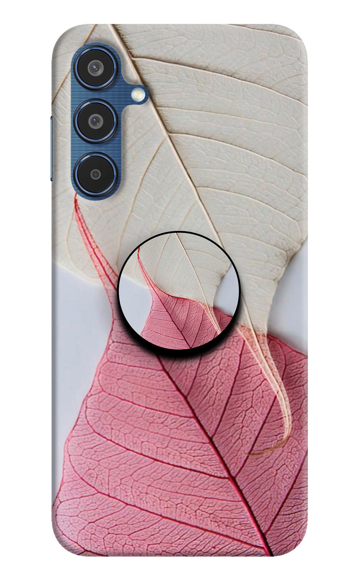 White Pink Leaf Samsung M35 5G Pop Case