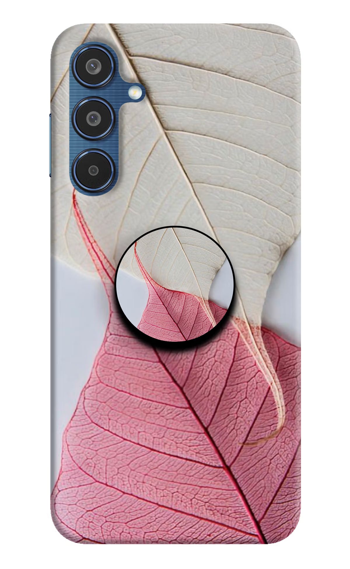 White Pink Leaf Samsung M35 5G Pop Case by Casekaro