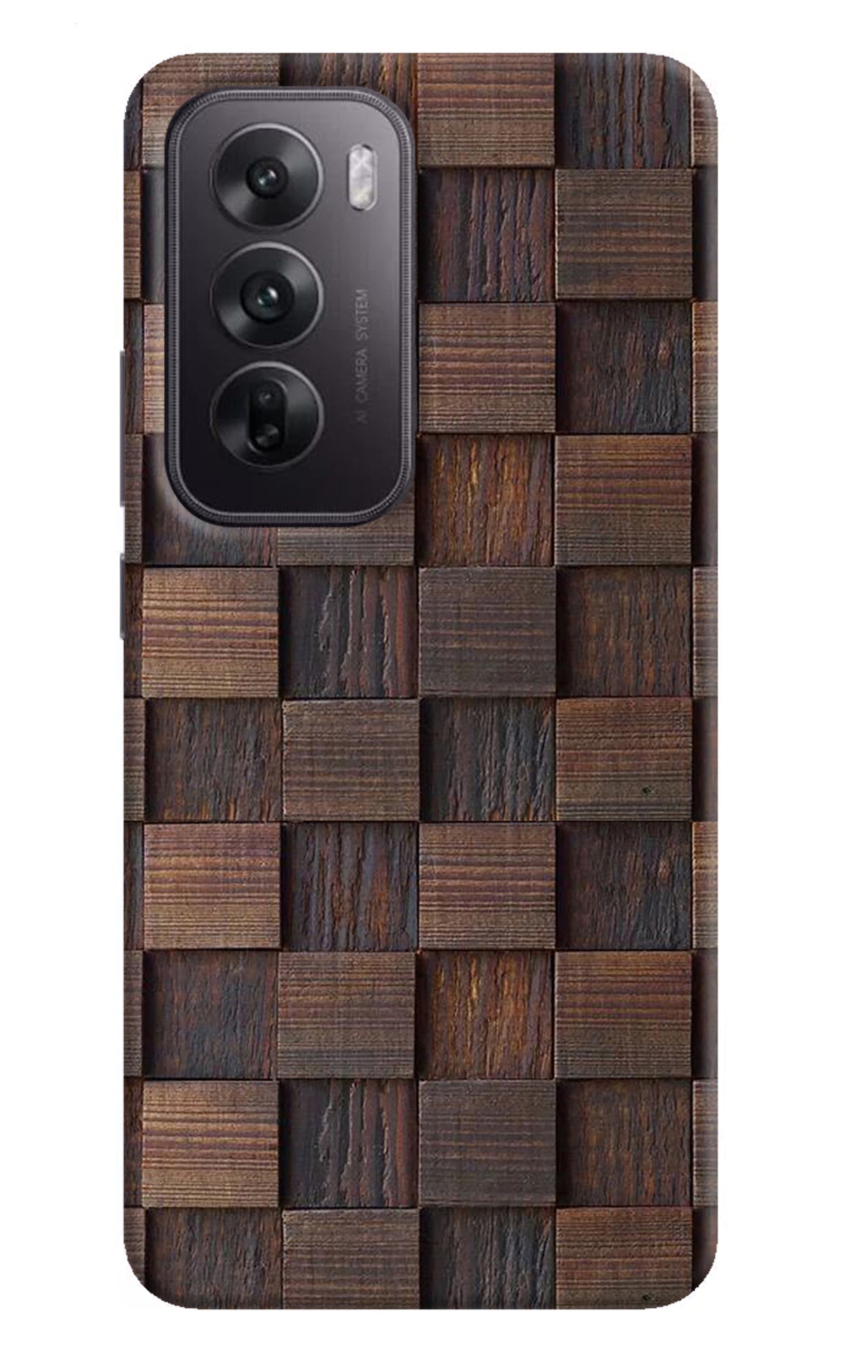 Wooden Cube Design Oppo Reno12 5G Back Cover