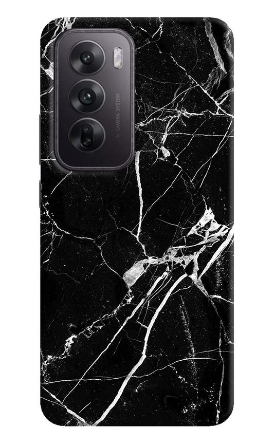 Black Marble Pattern Oppo Reno12 5G Back Cover