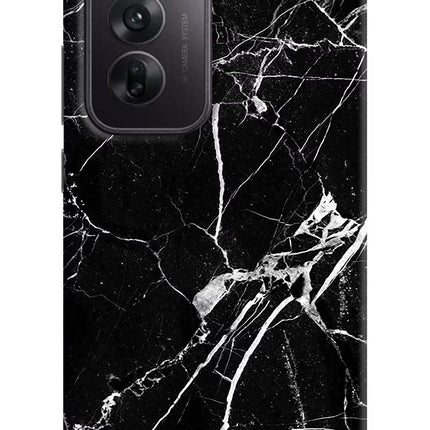 Black Marble Pattern Oppo Reno12 5G Hard Case Back Cover by Casekaro