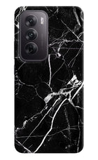 Black Marble Pattern Oppo Reno12 5G Hard Case Back Cover by Casekaro