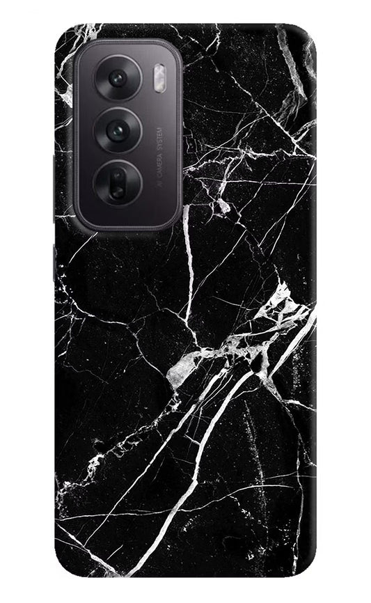 Black Marble Pattern Oppo Reno12 5G Hard Case Back Cover by Casekaro