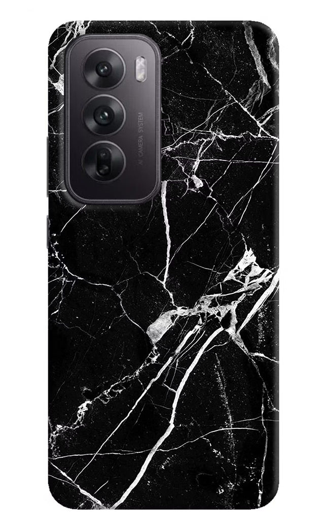 Black Marble Pattern Oppo Reno12 5G Hard Case Back Cover by Casekaro