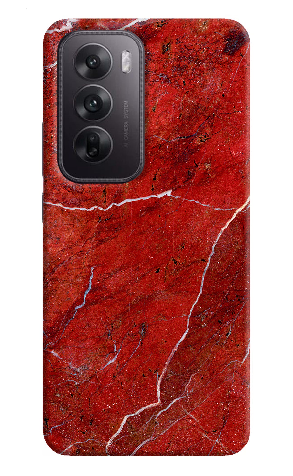 Red Marble Design Oppo Reno12 5G Back Cover