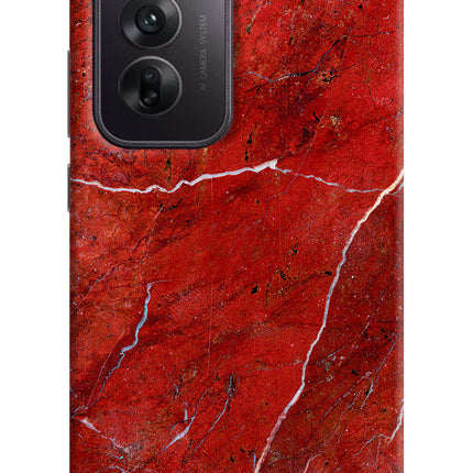 Red Marble Design Oppo Reno12 5G Hard Case Back Cover by Casekaro