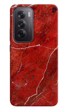 Red Marble Design Oppo Reno12 5G Hard Case Back Cover by Casekaro