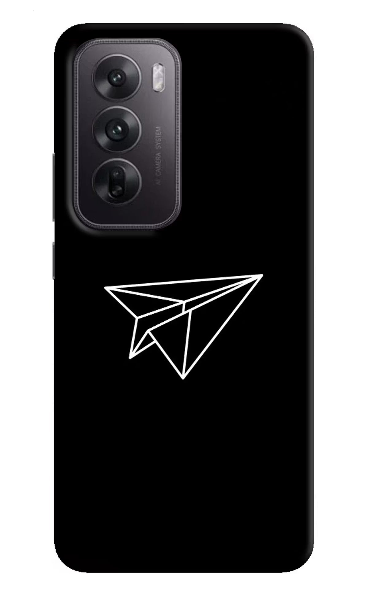 Paper Plane White Oppo Reno12 5G Hard Case Back Cover by Casekaro