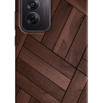 Wooden Texture Design Oppo Reno12 5G Hard Case Back Cover by Casekaro