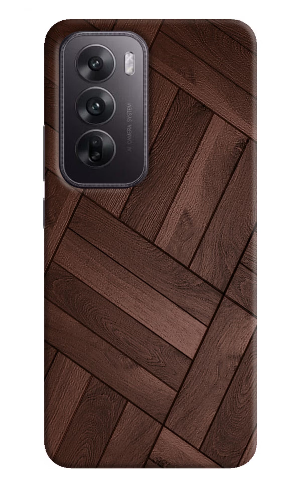 Wooden Texture Design Oppo Reno12 5G Hard Case Back Cover by Casekaro