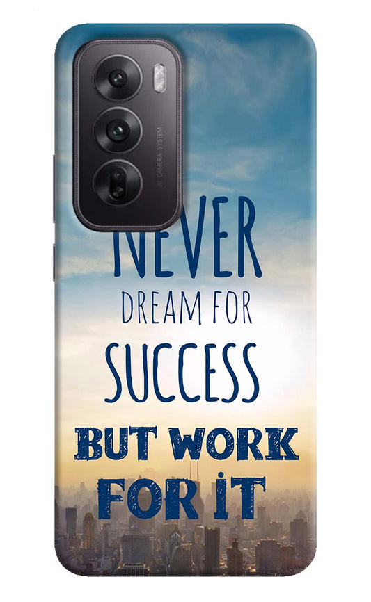 Never Dream For Success But Work For It Oppo Reno12 5G Back Cover