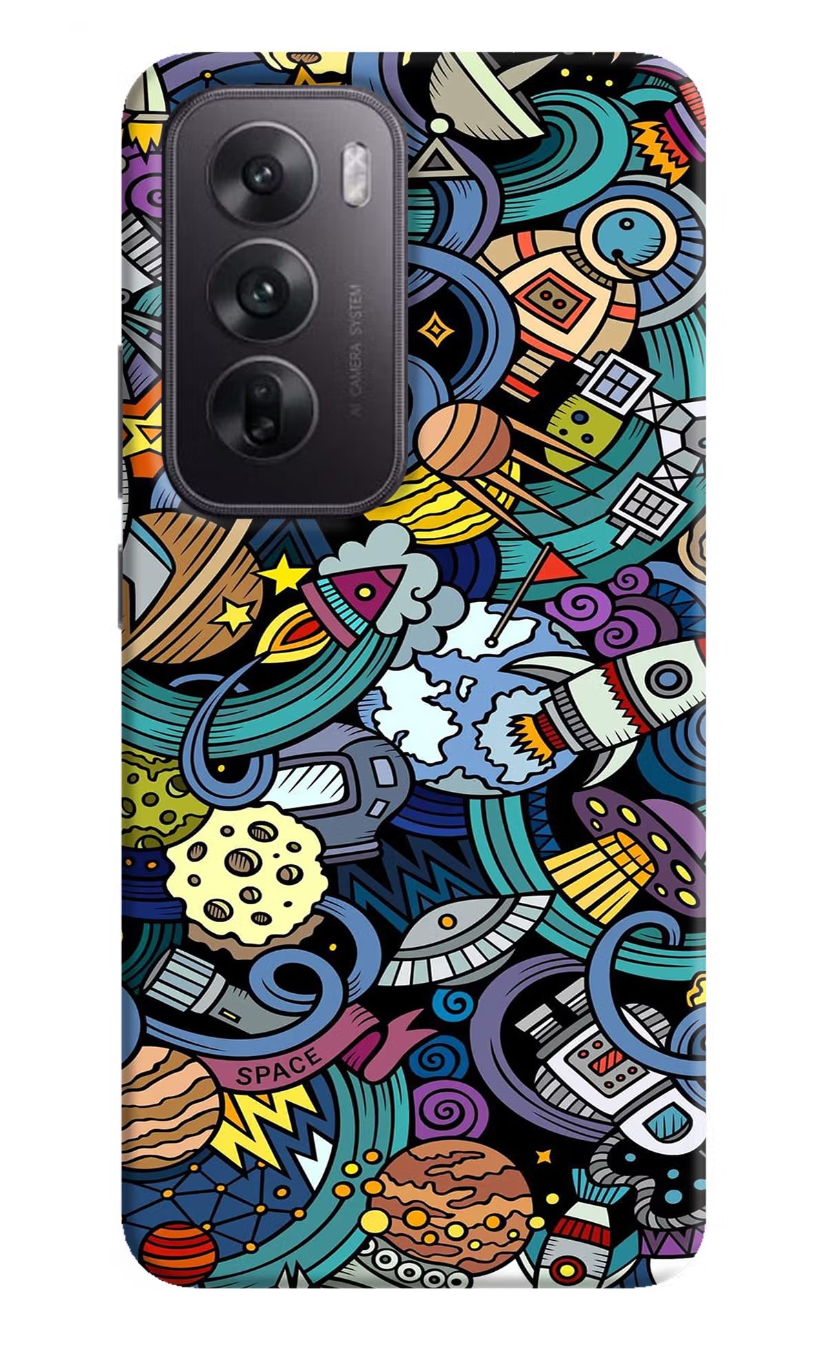 Space Abstract Oppo Reno12 5G Hard Case Back Cover by Casekaro