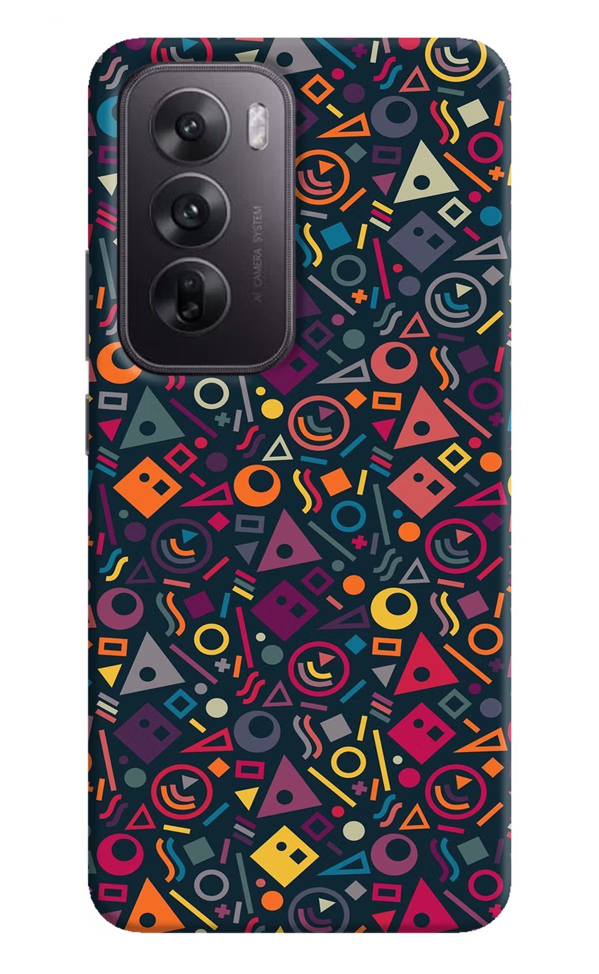 Geometric Abstract Oppo Reno12 5G Hard Case Back Cover by Casekaro