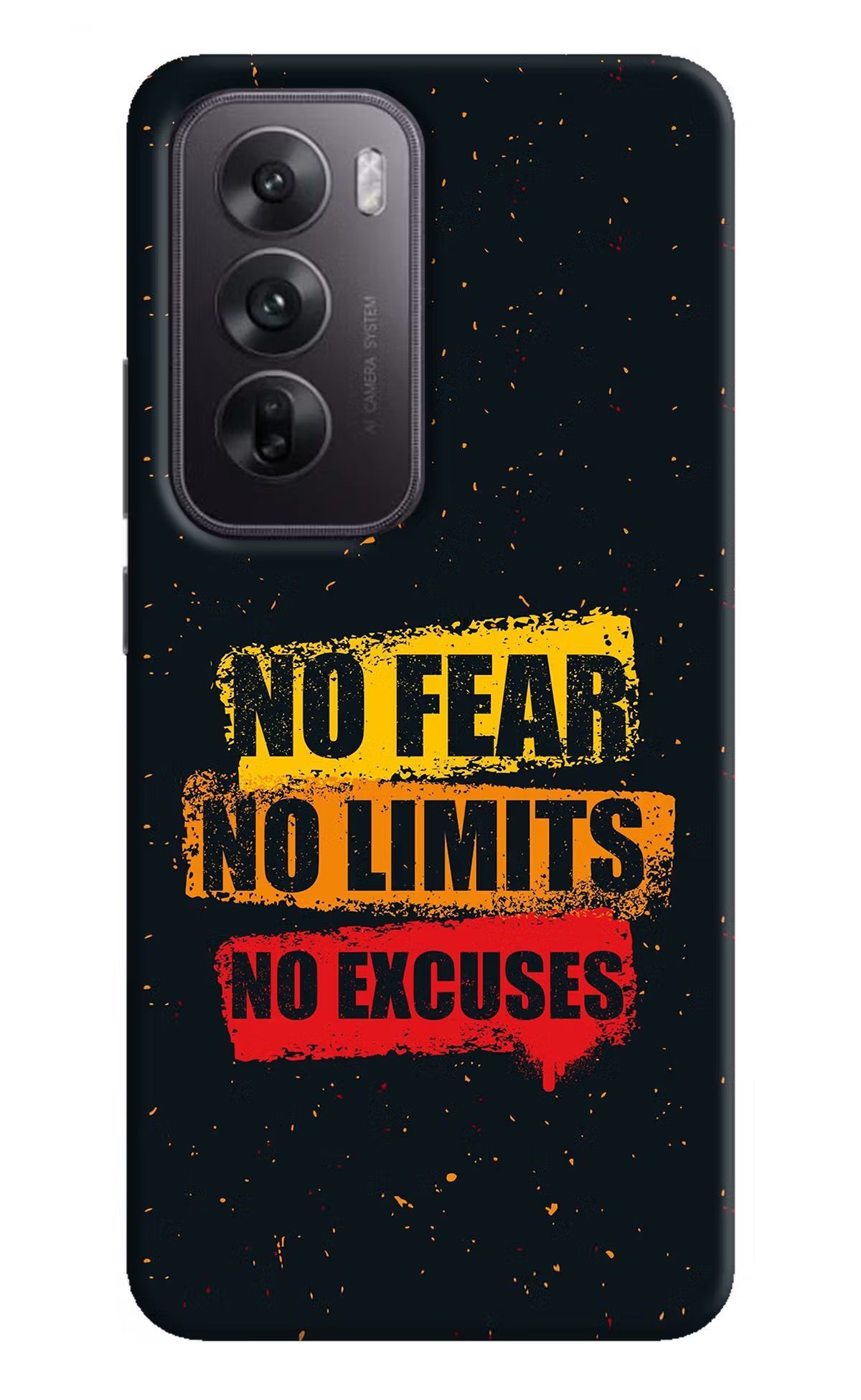 No Fear No Limits No Excuse Oppo Reno12 5G Hard Case Back Cover by Casekaro
