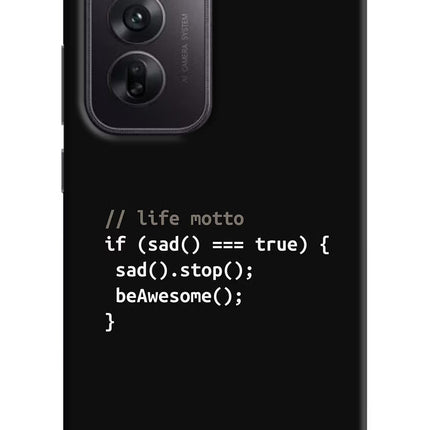 Life Motto Code Oppo Reno12 5G Hard Case Back Cover by Casekaro