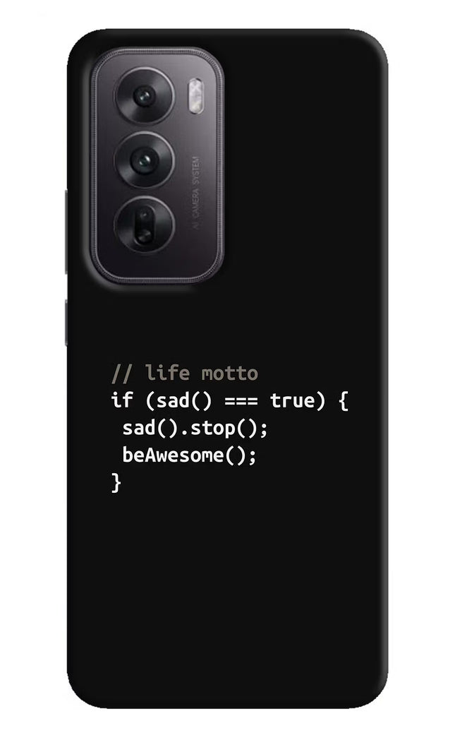 Life Motto Code Oppo Reno12 5G Hard Case Back Cover by Casekaro