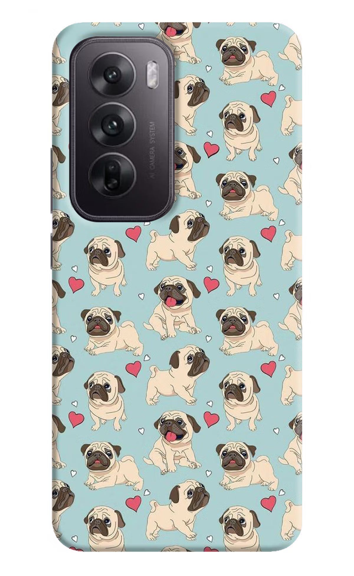 Pug Dog Oppo Reno12 5G Hard Case Back Cover by Casekaro