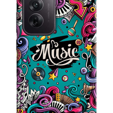 Music Graffiti Oppo Reno12 5G Hard Case Back Cover by Casekaro