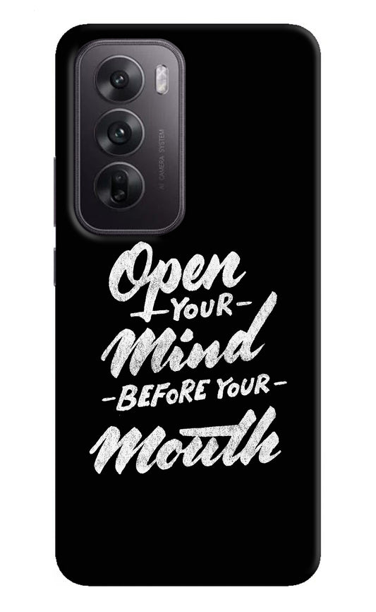 Open Your Mind Before Your Mouth Oppo Reno12 5G Back Cover