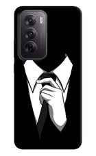 Black Tie Oppo Reno12 5G Hard Case Back Cover by Casekaro