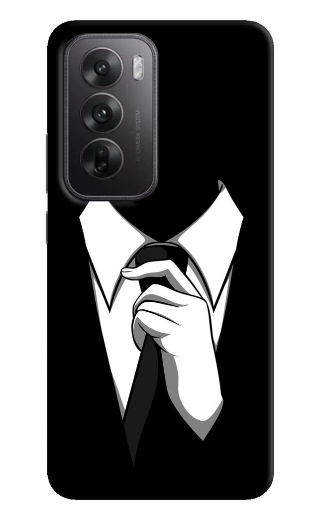 Black Tie Oppo Reno12 5G Hard Case Back Cover by Casekaro