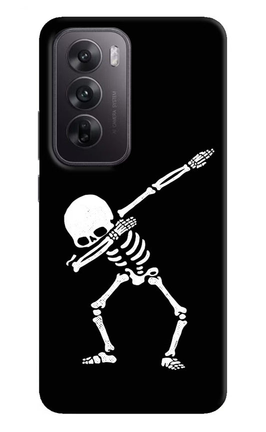 Dabbing Skeleton Art Oppo Reno12 5G Hard Case Back Cover by Casekaro