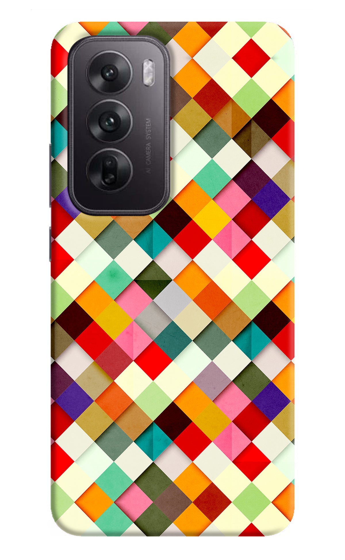 Geometric Abstract Colorful Oppo Reno12 5G Back Cover