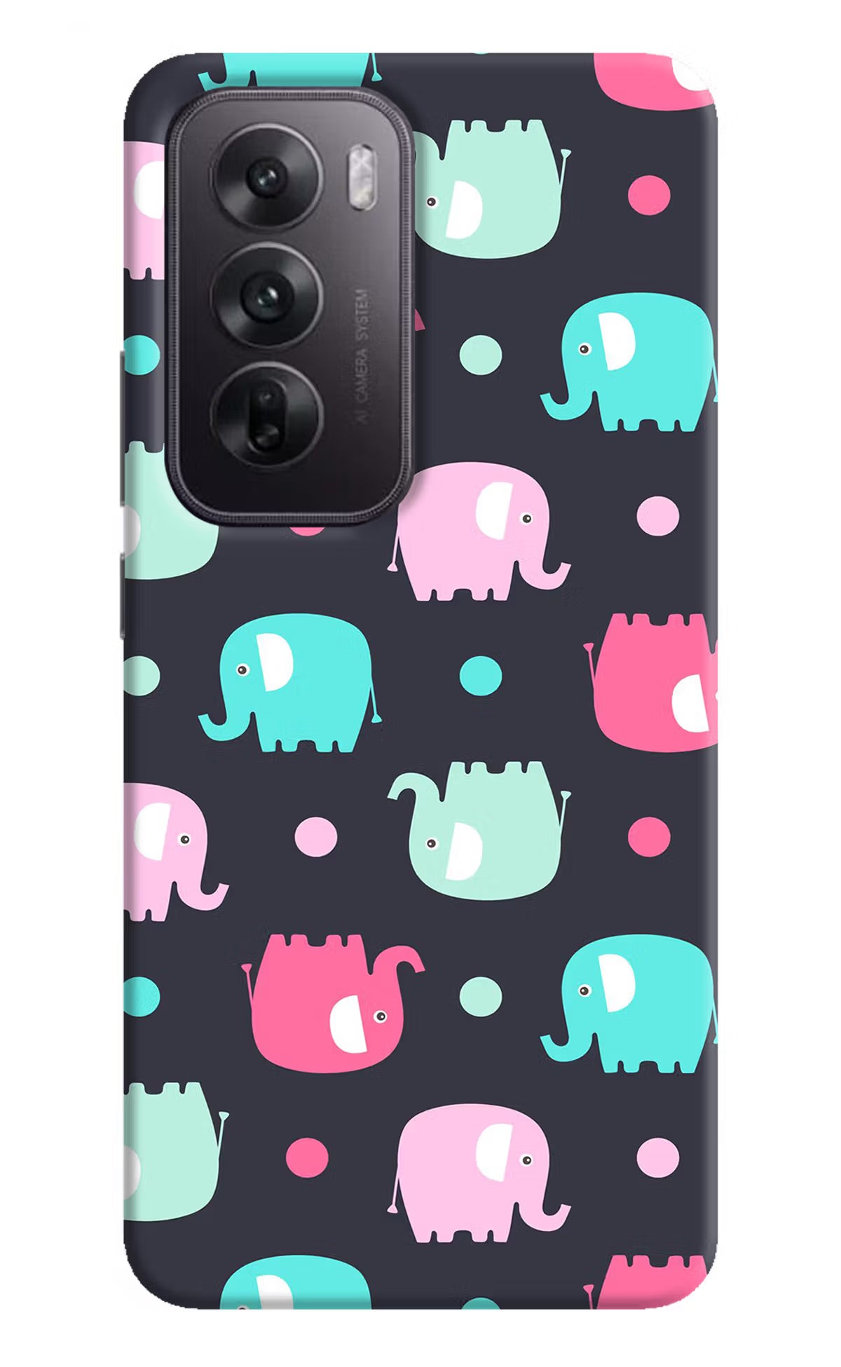 Elephants Oppo Reno12 5G Hard Case Back Cover by Casekaro
