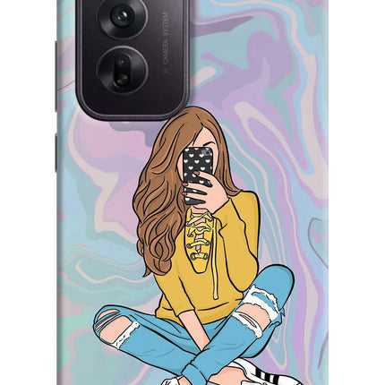 Selfie Girl Oppo Reno12 5G Hard Case Back Cover by Casekaro