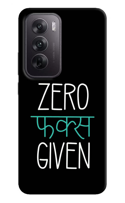 Zero Fucks Given Oppo Reno12 5G Hard Case Back Cover by Casekaro