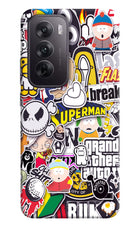 Sticker Bomb Oppo Reno12 5G Hard Case Back Cover by Casekaro