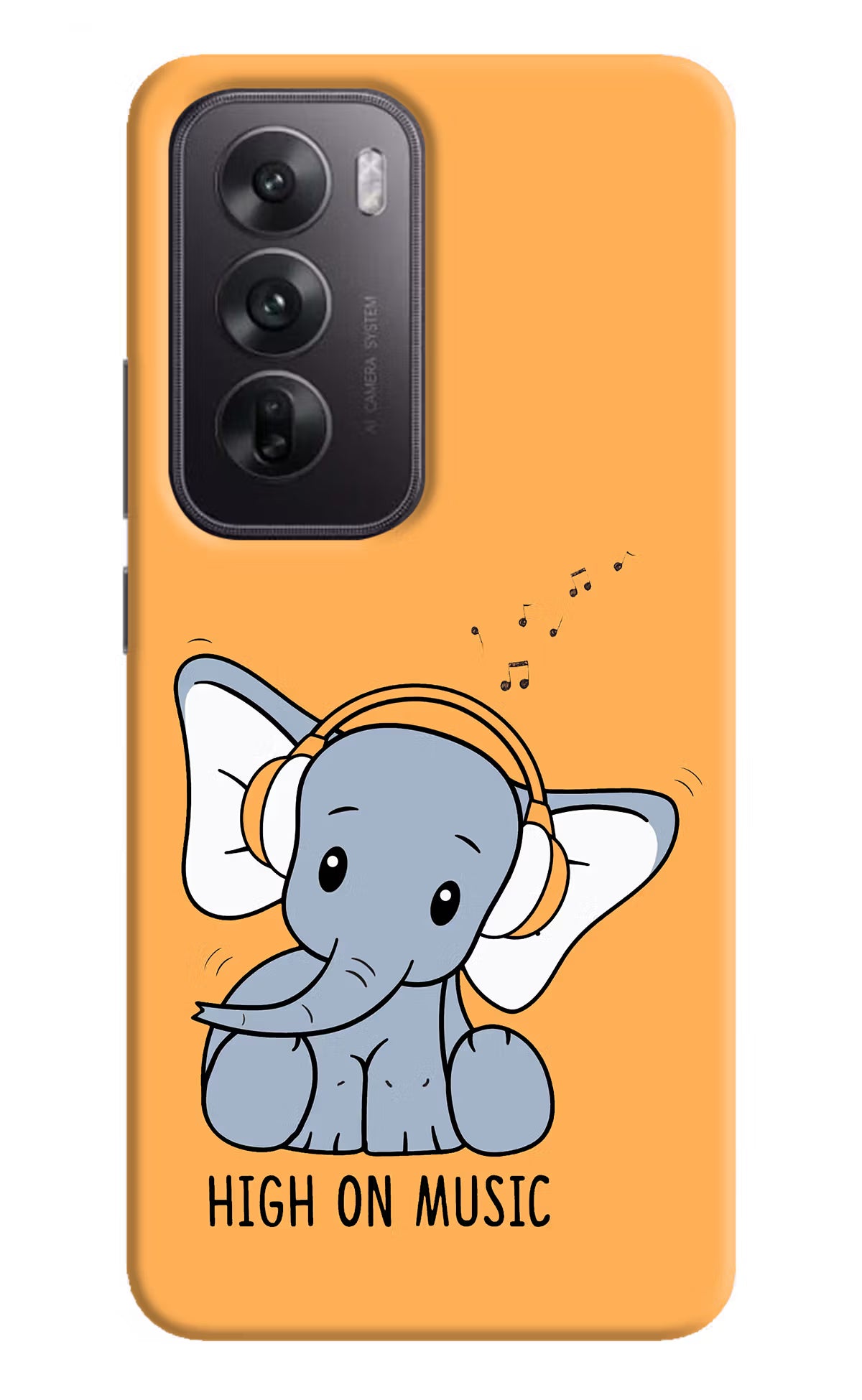 High On Music Oppo Reno12 5G Hard Case Back Cover by Casekaro