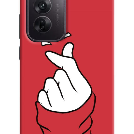 Korean Love Sign Oppo Reno12 5G Hard Case Back Cover by Casekaro