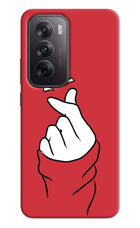 Korean Love Sign Oppo Reno12 5G Hard Case Back Cover by Casekaro